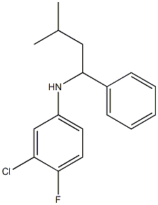 3-chloro-4-fluoro-N-(3-methyl-1-phenylbutyl)aniline,,结构式