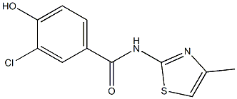 3-chloro-4-hydroxy-N-(4-methyl-1,3-thiazol-2-yl)benzamide Struktur