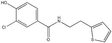 3-chloro-4-hydroxy-N-[2-(thiophen-2-yl)ethyl]benzamide Struktur