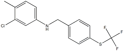 3-chloro-4-methyl-N-({4-[(trifluoromethyl)sulfanyl]phenyl}methyl)aniline,,结构式