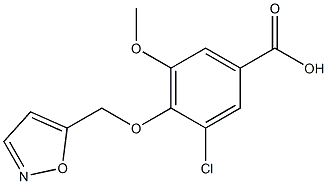 3-chloro-5-methoxy-4-(1,2-oxazol-5-ylmethoxy)benzoic acid 化学構造式