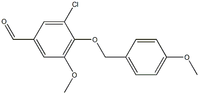 3-chloro-5-methoxy-4-[(4-methoxyphenyl)methoxy]benzaldehyde 化学構造式