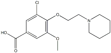 3-chloro-5-methoxy-4-[2-(piperidin-1-yl)ethoxy]benzoic acid Structure