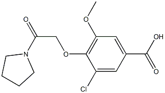 3-chloro-5-methoxy-4-[2-oxo-2-(pyrrolidin-1-yl)ethoxy]benzoic acid,,结构式