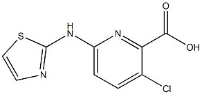 3-chloro-6-(1,3-thiazol-2-ylamino)pyridine-2-carboxylic acid,,结构式