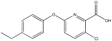 3-chloro-6-(4-ethylphenoxy)pyridine-2-carboxylic acid,,结构式