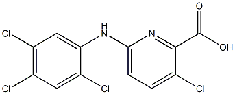 3-chloro-6-[(2,4,5-trichlorophenyl)amino]pyridine-2-carboxylic acid 化学構造式