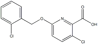 3-chloro-6-[(2-chlorophenyl)methoxy]pyridine-2-carboxylic acid Structure