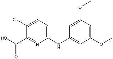 3-chloro-6-[(3,5-dimethoxyphenyl)amino]pyridine-2-carboxylic acid,,结构式