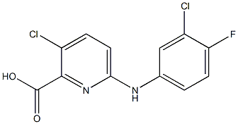 3-chloro-6-[(3-chloro-4-fluorophenyl)amino]pyridine-2-carboxylic acid Structure