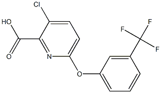 3-chloro-6-[3-(trifluoromethyl)phenoxy]pyridine-2-carboxylic acid,,结构式