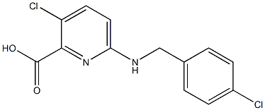 3-chloro-6-{[(4-chlorophenyl)methyl]amino}pyridine-2-carboxylic acid Structure