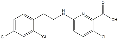 3-chloro-6-{[2-(2,4-dichlorophenyl)ethyl]amino}pyridine-2-carboxylic acid,,结构式