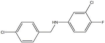 3-chloro-N-[(4-chlorophenyl)methyl]-4-fluoroaniline,,结构式