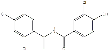 3-chloro-N-[1-(2,4-dichlorophenyl)ethyl]-4-hydroxybenzamide 化学構造式