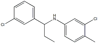 3-chloro-N-[1-(3-chlorophenyl)propyl]-4-methylaniline,,结构式