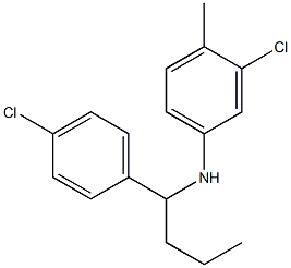 3-chloro-N-[1-(4-chlorophenyl)butyl]-4-methylaniline,,结构式