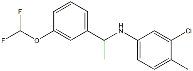 3-chloro-N-{1-[3-(difluoromethoxy)phenyl]ethyl}-4-methylaniline 化学構造式