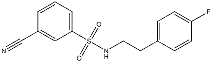 3-cyano-N-[2-(4-fluorophenyl)ethyl]benzene-1-sulfonamide 结构式