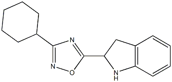 3-cyclohexyl-5-(2,3-dihydro-1H-indol-2-yl)-1,2,4-oxadiazole 化学構造式