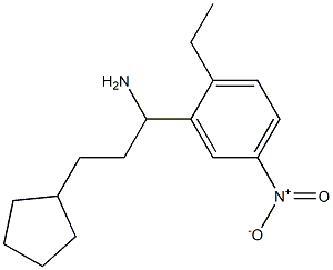 3-cyclopentyl-1-(2-ethyl-5-nitrophenyl)propan-1-amine,,结构式