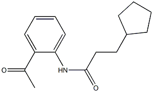 3-cyclopentyl-N-(2-acetylphenyl)propanamide,,结构式