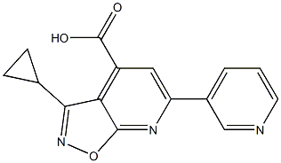 3-cyclopropyl-6-pyridin-3-ylisoxazolo[5,4-b]pyridine-4-carboxylic acid Struktur