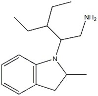 3-ethyl-2-(2-methyl-2,3-dihydro-1H-indol-1-yl)pentan-1-amine Struktur