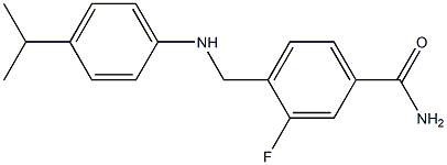 3-fluoro-4-({[4-(propan-2-yl)phenyl]amino}methyl)benzamide,,结构式