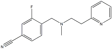 3-fluoro-4-({methyl[2-(pyridin-2-yl)ethyl]amino}methyl)benzonitrile,,结构式