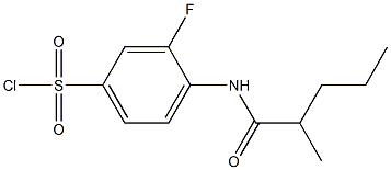 3-fluoro-4-(2-methylpentanamido)benzene-1-sulfonyl chloride Struktur