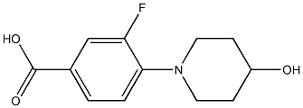 3-fluoro-4-(4-hydroxypiperidin-1-yl)benzoic acid 结构式