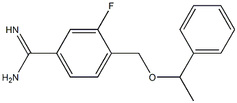 3-fluoro-4-[(1-phenylethoxy)methyl]benzenecarboximidamide 化学構造式