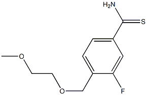 3-fluoro-4-[(2-methoxyethoxy)methyl]benzenecarbothioamide 化学構造式