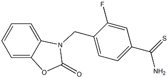 3-fluoro-4-[(2-oxo-2,3-dihydro-1,3-benzoxazol-3-yl)methyl]benzene-1-carbothioamide Struktur