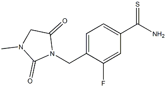 3-fluoro-4-[(3-methyl-2,5-dioxoimidazolidin-1-yl)methyl]benzene-1-carbothioamide