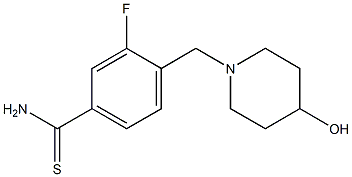 3-fluoro-4-[(4-hydroxypiperidin-1-yl)methyl]benzenecarbothioamide