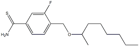 3-fluoro-4-[(octan-2-yloxy)methyl]benzene-1-carbothioamide Struktur