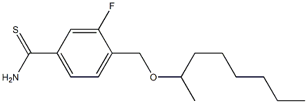 3-fluoro-4-[(octan-2-yloxy)methyl]benzene-1-carbothioamide 化学構造式