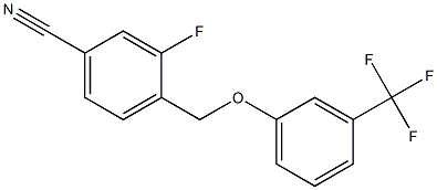 3-fluoro-4-[3-(trifluoromethyl)phenoxymethyl]benzonitrile 化学構造式