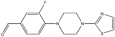3-fluoro-4-[4-(1,3-thiazol-2-yl)piperazin-1-yl]benzaldehyde Struktur