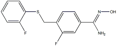 3-fluoro-4-{[(2-fluorophenyl)sulfanyl]methyl}-N'-hydroxybenzene-1-carboximidamide Structure