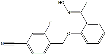 3-fluoro-4-{2-[1-(hydroxyimino)ethyl]phenoxymethyl}benzonitrile Struktur