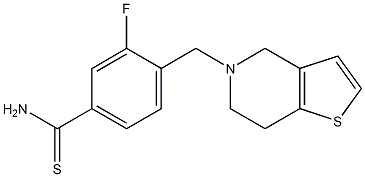 3-fluoro-4-{4H,5H,6H,7H-thieno[3,2-c]pyridin-5-ylmethyl}benzene-1-carbothioamide Structure