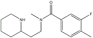 3-fluoro-N,4-dimethyl-N-[2-(piperidin-2-yl)ethyl]benzamide