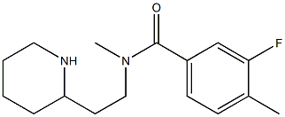 3-fluoro-N,4-dimethyl-N-[2-(piperidin-2-yl)ethyl]benzamide,,结构式