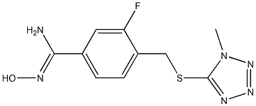 3-fluoro-N'-hydroxy-4-{[(1-methyl-1H-1,2,3,4-tetrazol-5-yl)sulfanyl]methyl}benzene-1-carboximidamide Structure