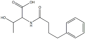 3-hydroxy-2-(4-phenylbutanamido)butanoic acid 化学構造式