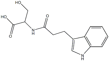 3-hydroxy-2-{[3-(1H-indol-3-yl)propanoyl]amino}propanoic acid 化学構造式