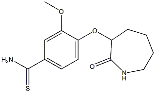 3-methoxy-4-[(2-oxoazepan-3-yl)oxy]benzene-1-carbothioamide 结构式